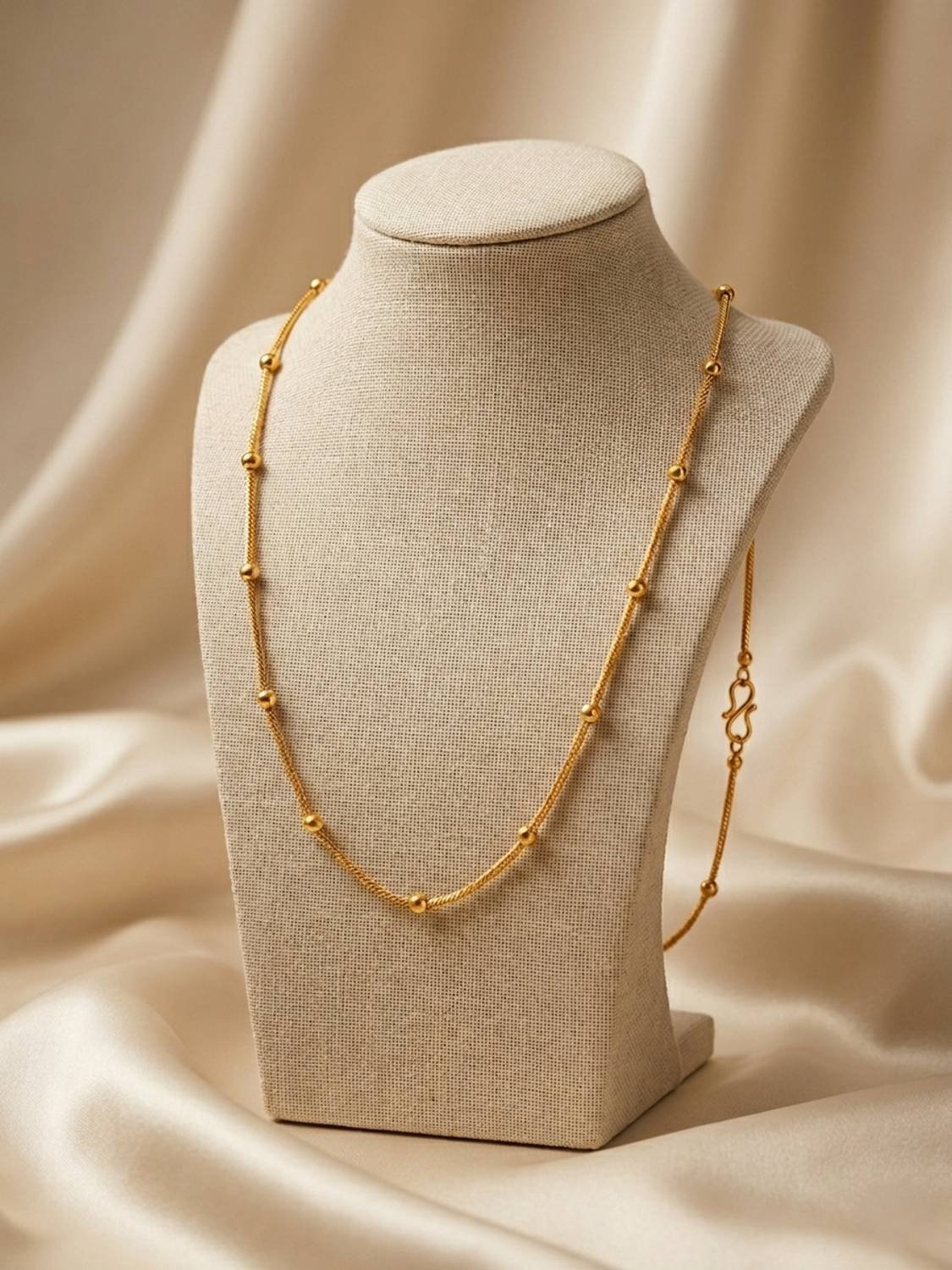 R GLOBAL SALES Elegant Gold Plated Long Chain for Women & Girls | Long Lasting 1 gm Designer Beads Gold-plated Plated Brass, Alloy Chain